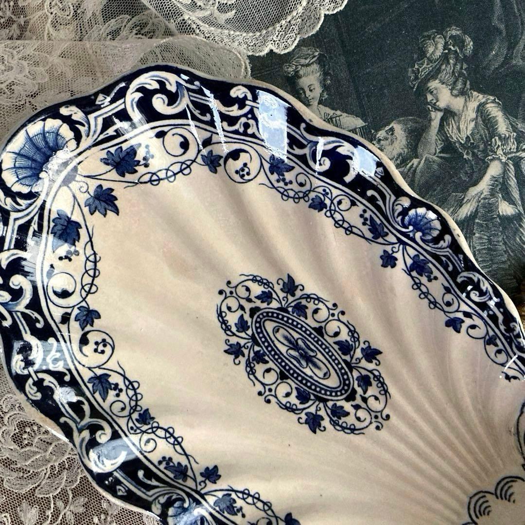 ♪フランスアンティーク ヴェイヤールボルドー シェル ラヴィエ プレート前菜皿