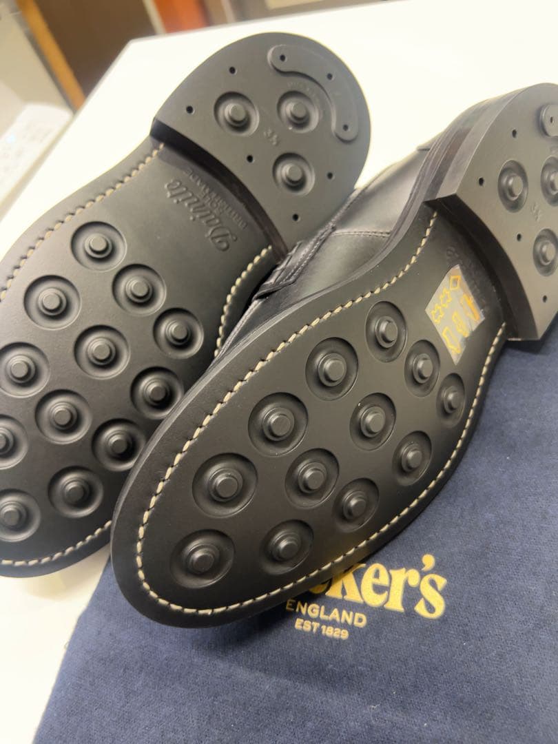 Tricker's James-J ブラック カーフレザー 24.5cm