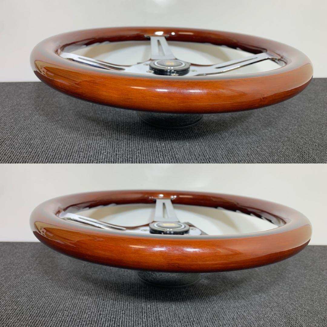 ウッド ステアリング 美品 ホーンボタン付 当時物 希少 ナルディ モモ