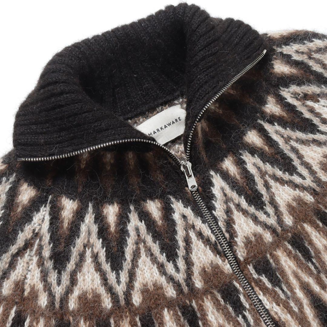 新品★MARKAWARE 23AW アルパカドライバーズニット 2 スノー柄