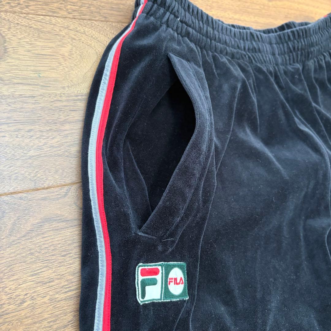 希少 FILA セットアップ ベロア ブラック L 90s 00s NAS