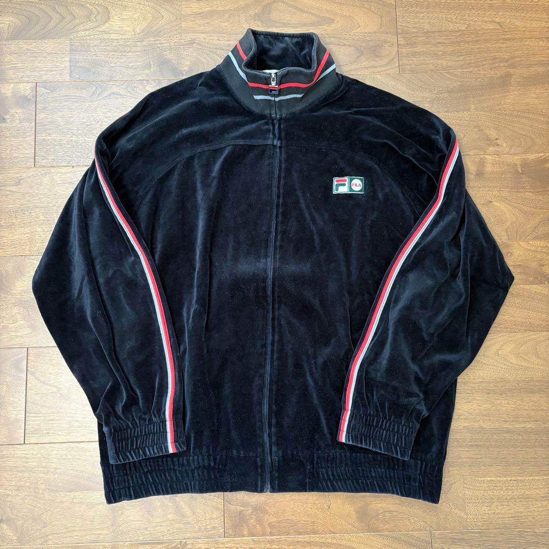 希少 FILA セットアップ ベロア ブラック L 90s 00s NAS