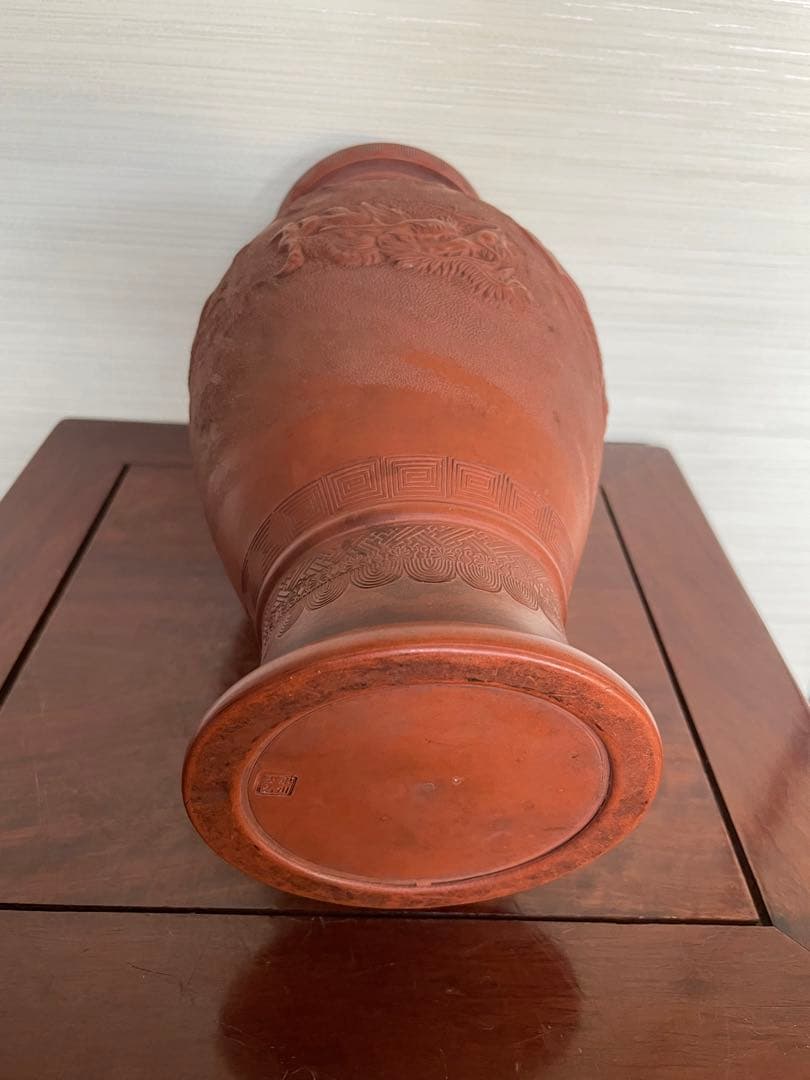 日本常滑 雲龍紋朱泥花瓶 名工細密 古道具時代物 美術品 古董品 - メルカリ