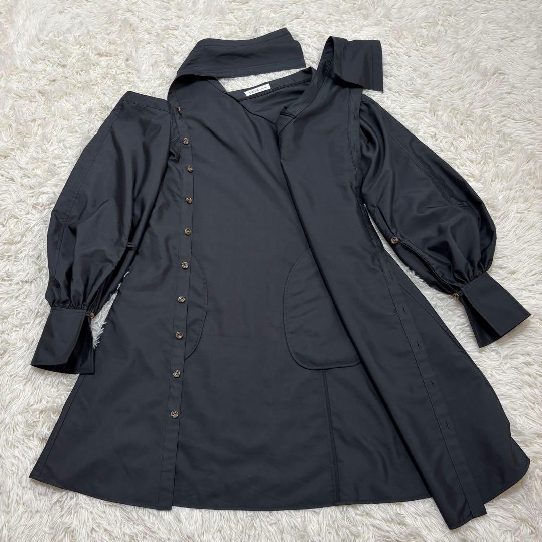 ADEAM / アディアム アッシンメトリー ショルダー リボン ワンピース