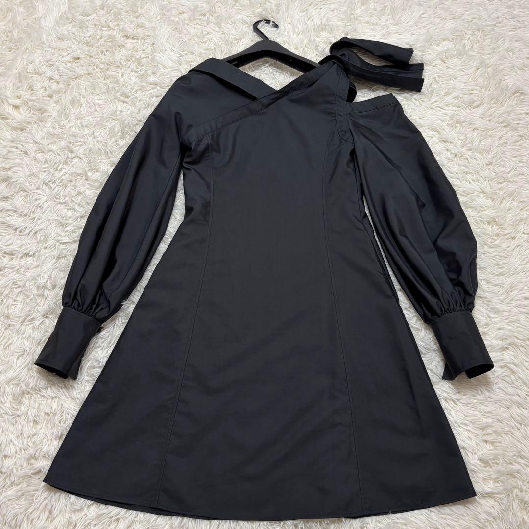 ADEAM / アディアム アッシンメトリー ショルダー リボン ワンピース