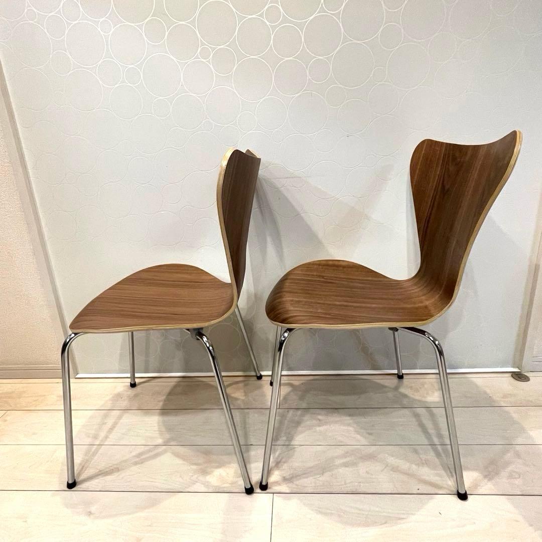 美品 セブンチェア リプロダクト 2脚セット プライウッドチェア スタッキング