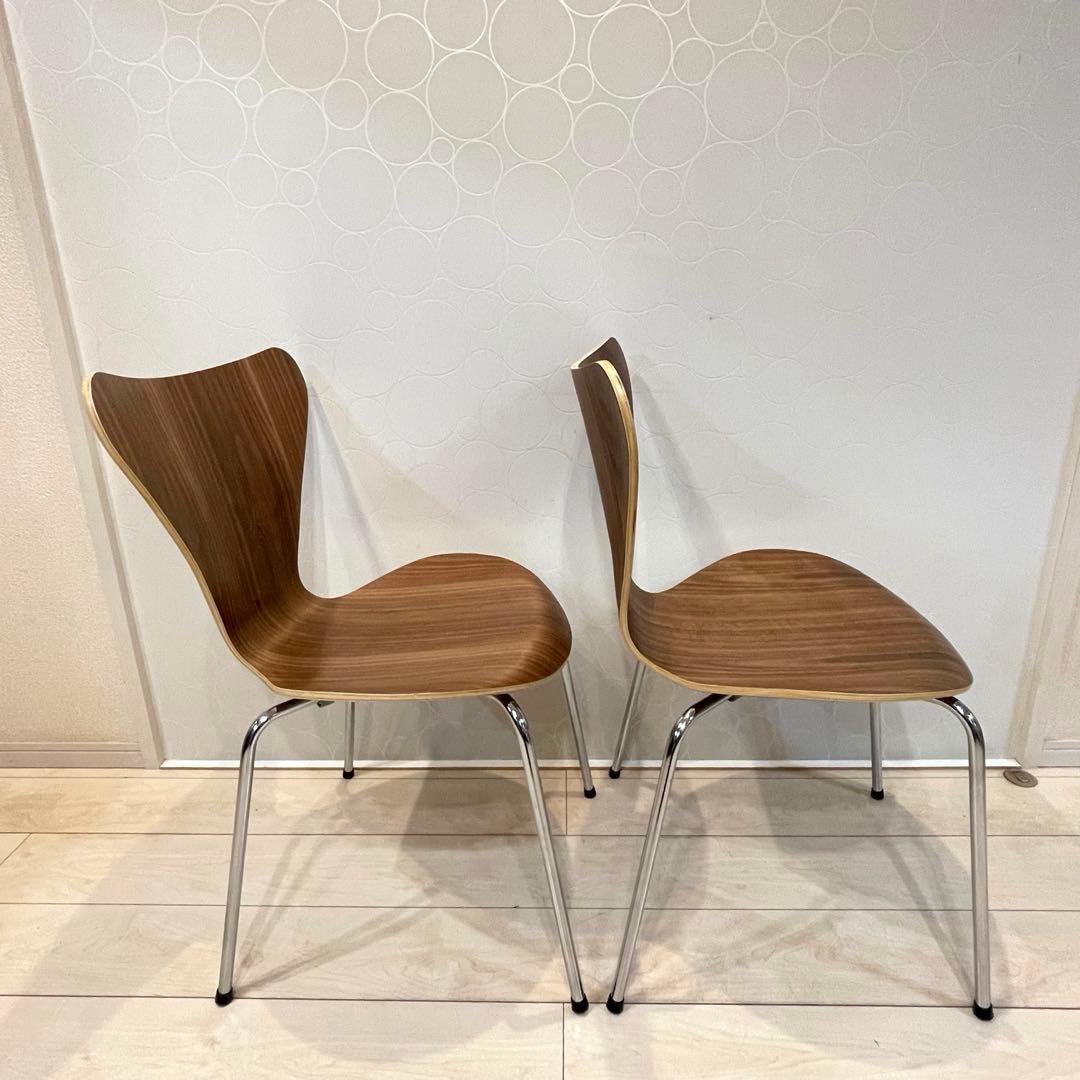 美品 セブンチェア リプロダクト 2脚セット プライウッドチェア スタッキング