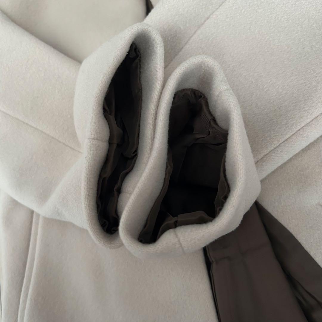 IENA イエナ　ラムウール ノーカラーコート　アイボリー　36