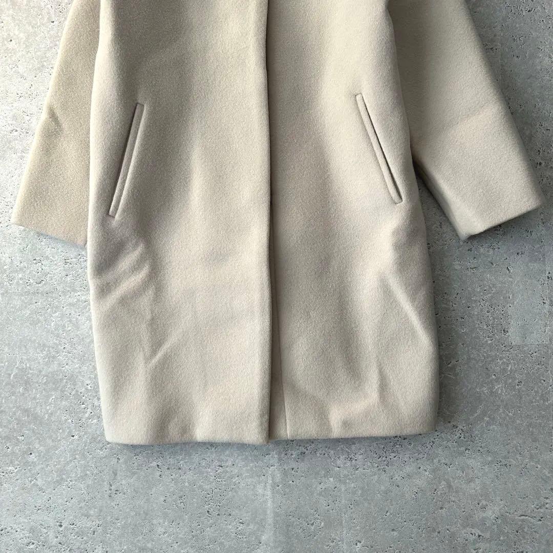 IENA イエナ　ラムウール ノーカラーコート　アイボリー　36