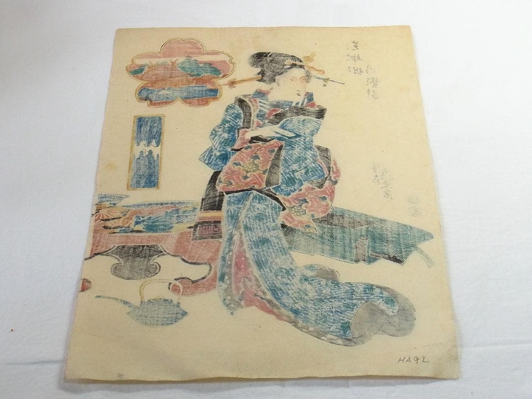 【浮世絵・木版画】渓斎英泉 江戸名所仇競 芝神明の繁昌 美人画 アンティーク