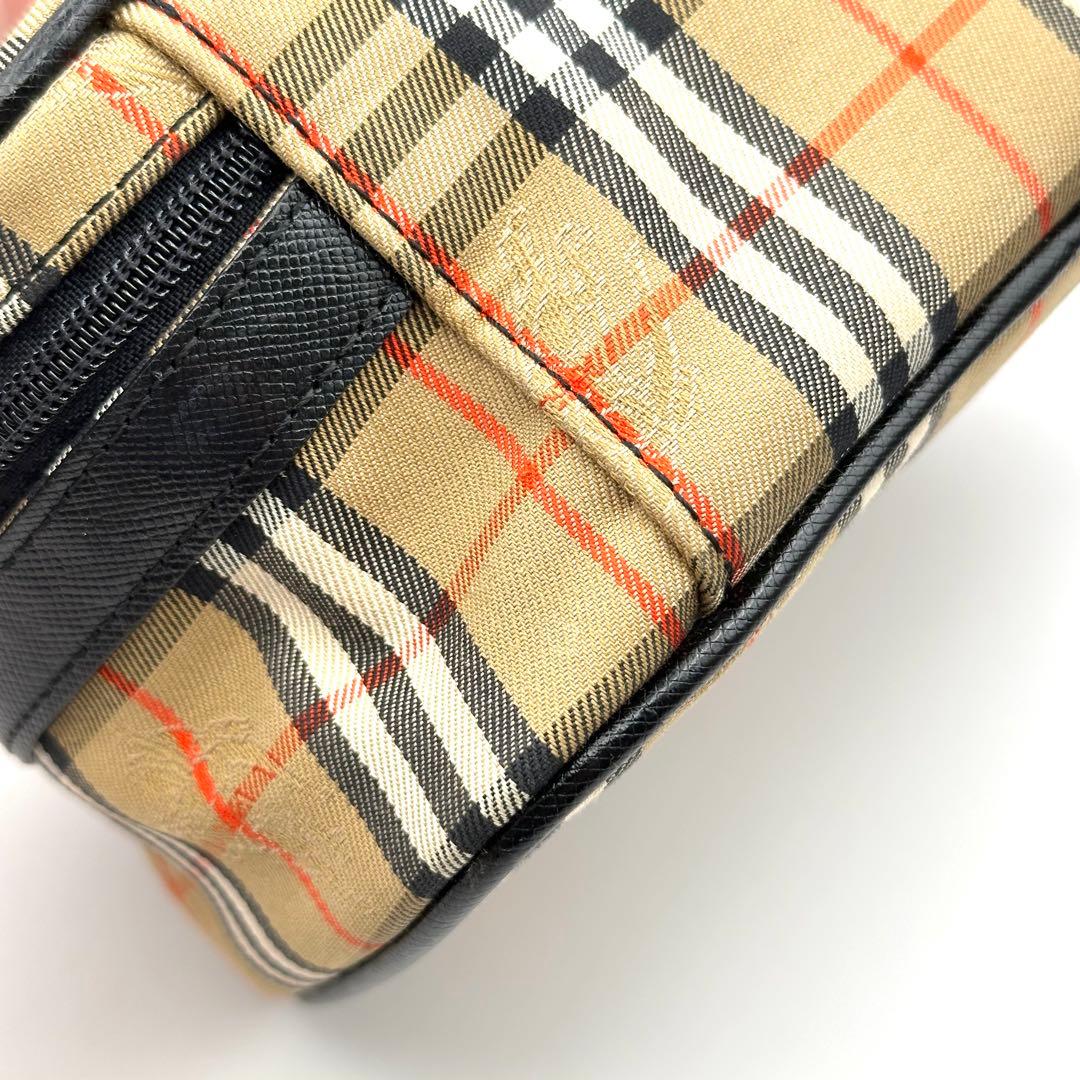 【極希少】バーバリー バニティ レザー キャンバス ノバチェック シャドーホース