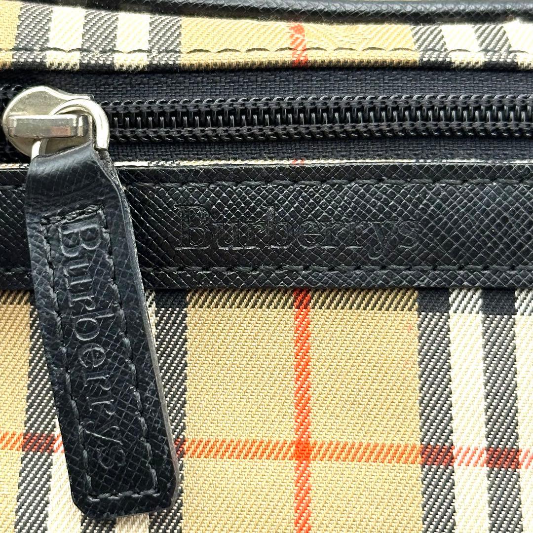 【極希少】バーバリー バニティ レザー キャンバス ノバチェック シャドーホース