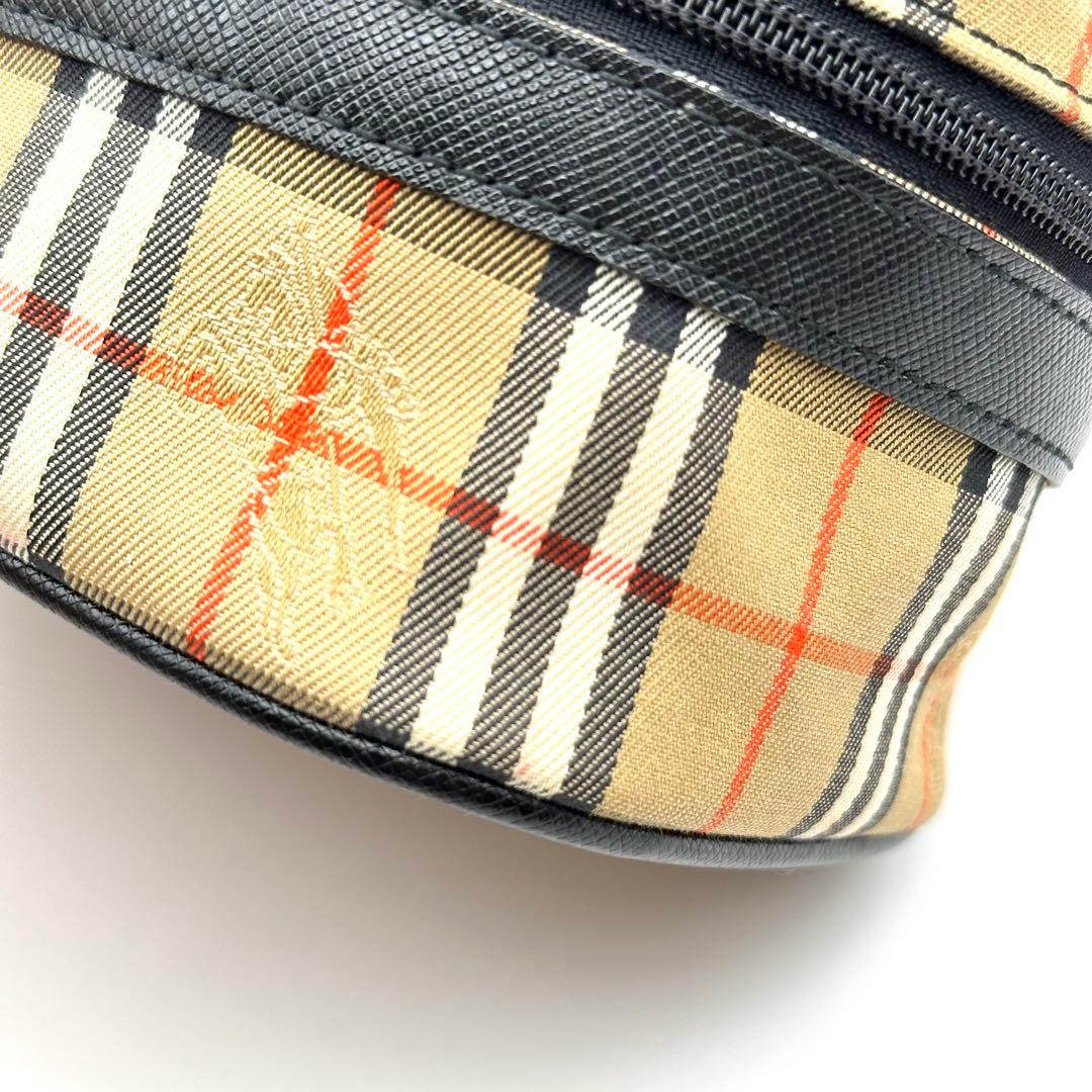 【極希少】バーバリー バニティ レザー キャンバス ノバチェック シャドーホース