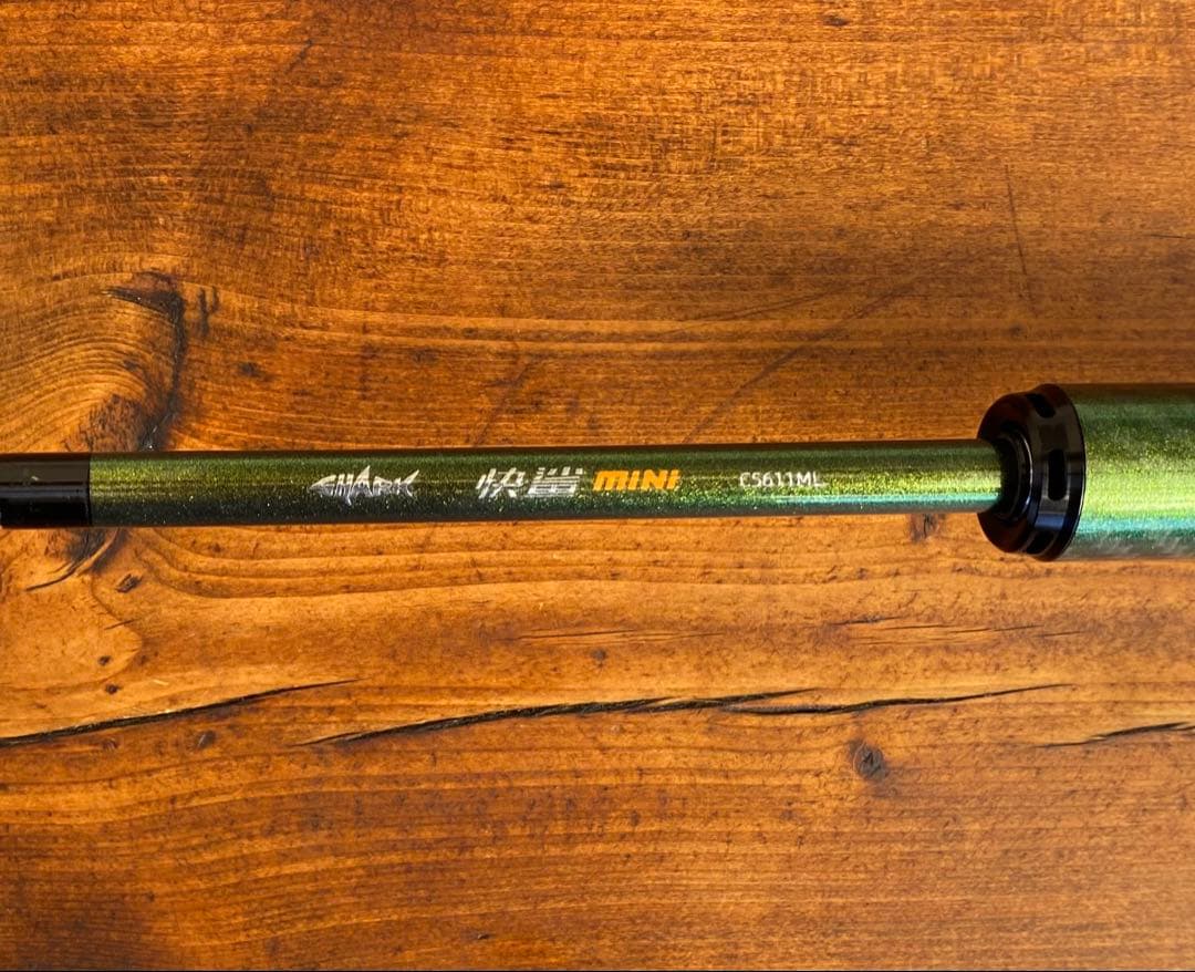 超コンパクト　トラウトロッド　5ft6inchベイトロッド グリーン　渓流釣り