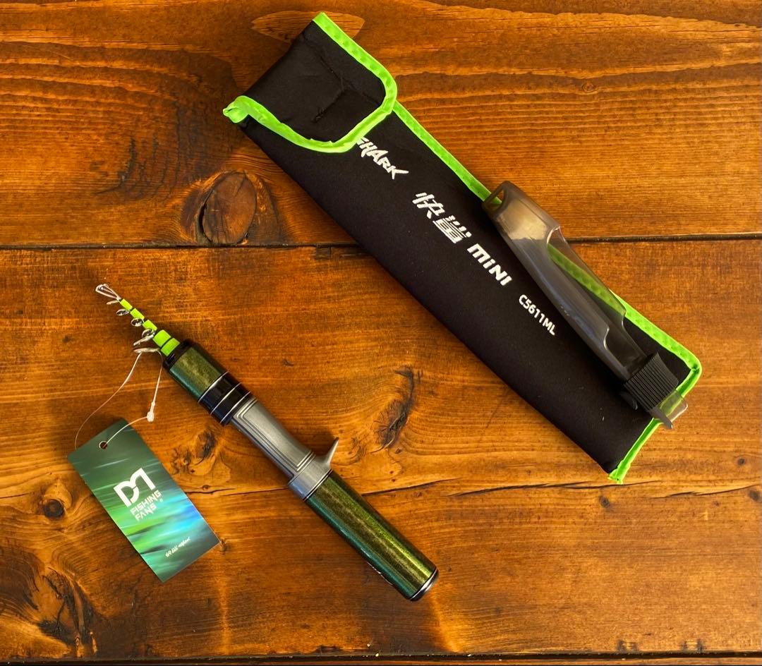 超コンパクト　トラウトロッド　5ft6inchベイトロッド グリーン　渓流釣り