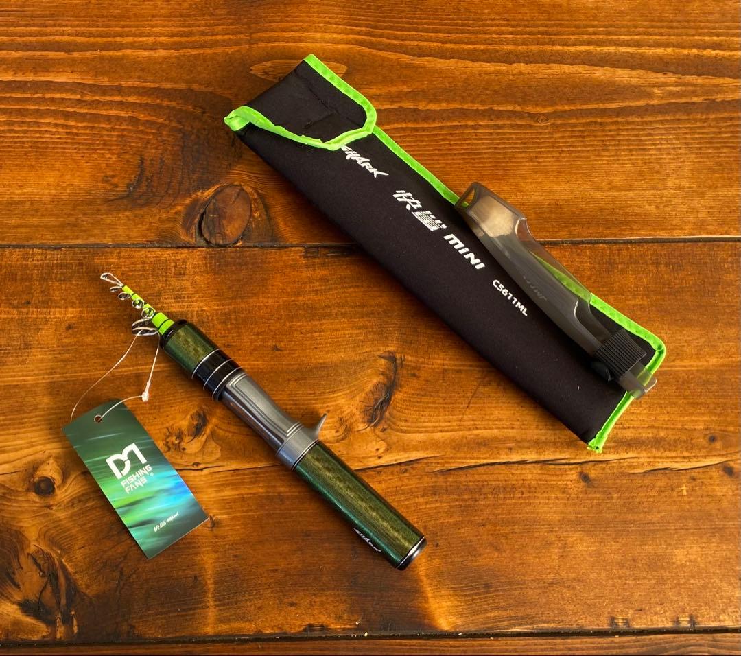 超コンパクト　トラウトロッド　5ft6inchベイトロッド グリーン　渓流釣り