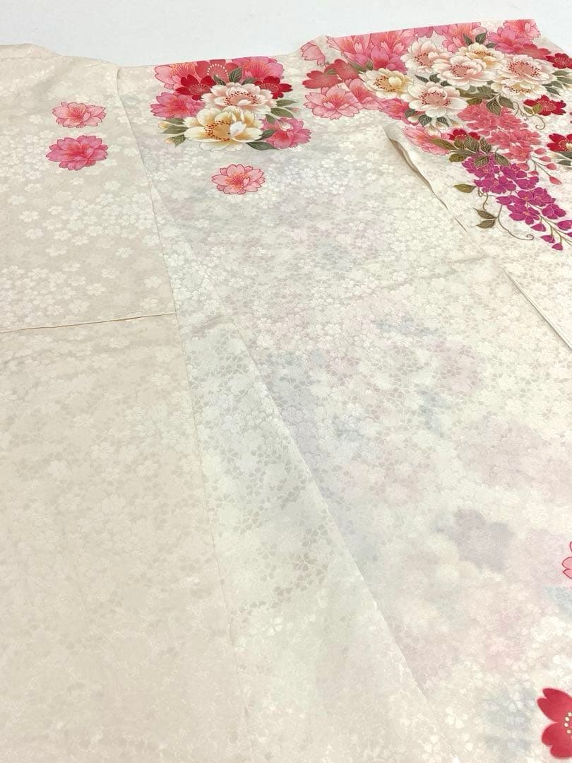 振袖 仮絵羽 ヒロミチナカノ 刺繍 金彩 紋意匠 正絹 未仕立て品 八掛付き