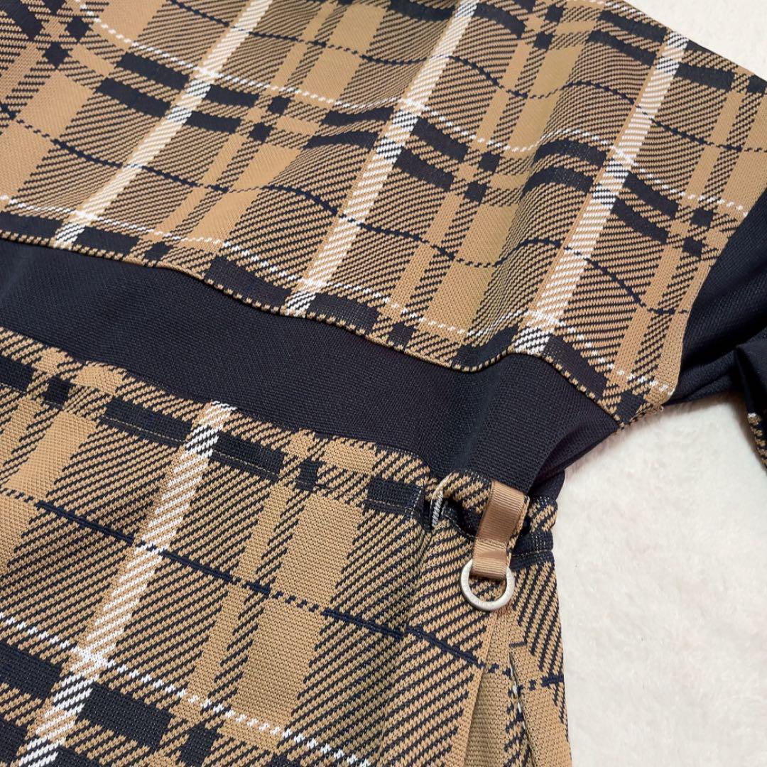 新品　パーリーゲイツ　近年　23年モデル　チェック　ワンピース　ニット　ベージュ