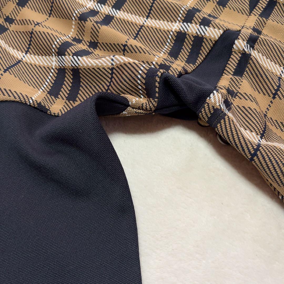 新品　パーリーゲイツ　近年　23年モデル　チェック　ワンピース　ニット　ベージュ