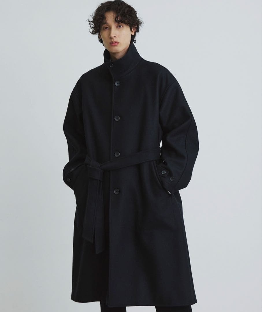 PUBLIC TOKYO　S140　メルトンオーバーサイズスタンド　ネイビー 3