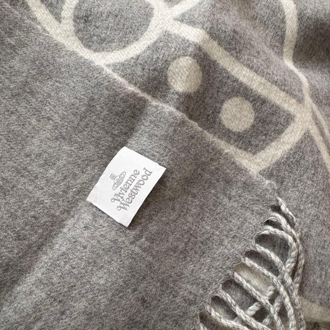 ヴィヴィアンウエストウッド☆ウール オーブ大判 リバーシブル ストール マフラー