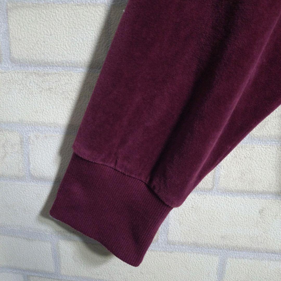 アディダス★ベロア トレフォイル 刺繍ロゴ 切替 トラックジャケット XL相当