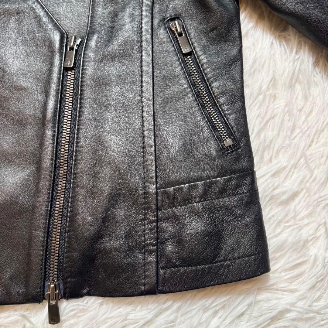 ルニ様未使用級 ダイアグラム ラムレザー ノーカラーライダースジャケット 定価