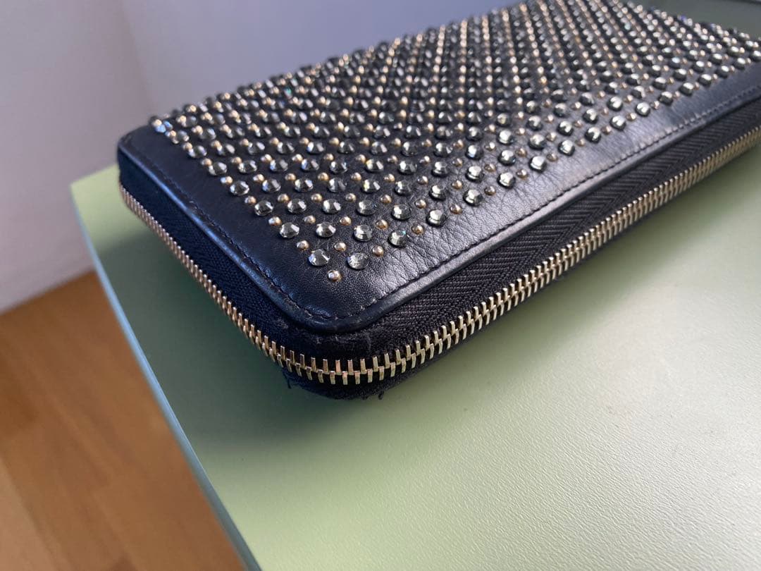 CHANEL 希少 ラインストーン スタッズ 限定ライン 長財布 付属品ほぼ有