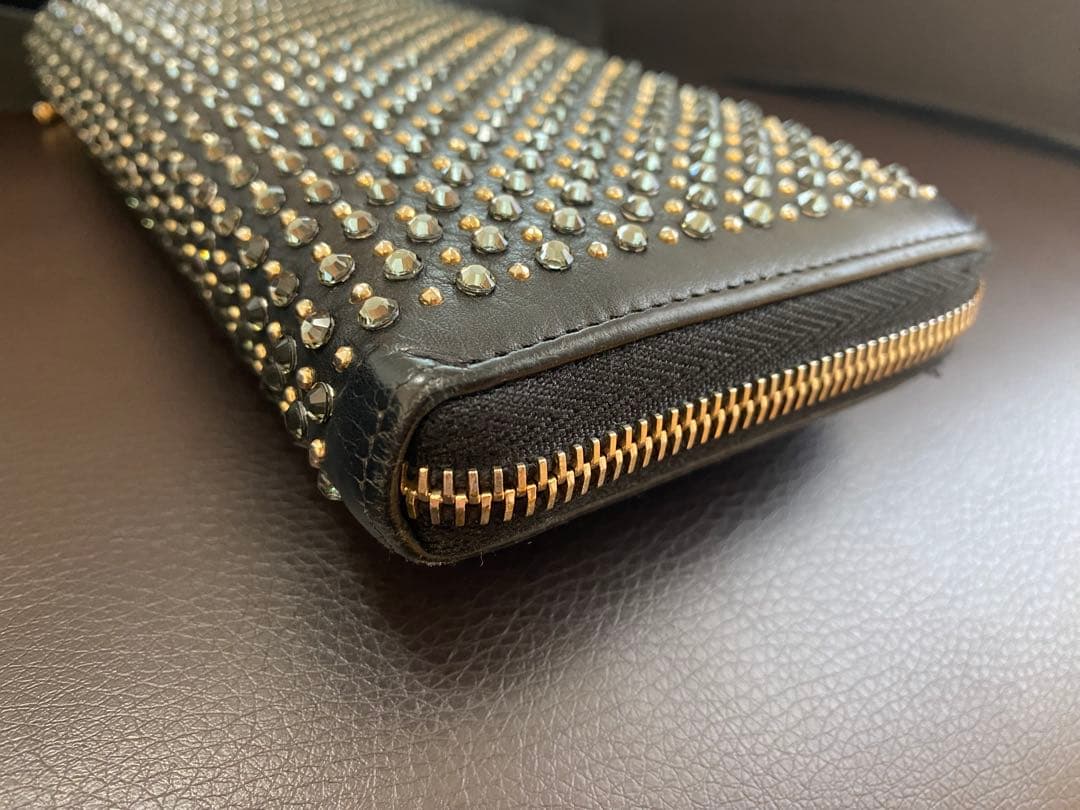 CHANEL 希少 ラインストーン スタッズ 限定ライン 長財布 付属品ほぼ有