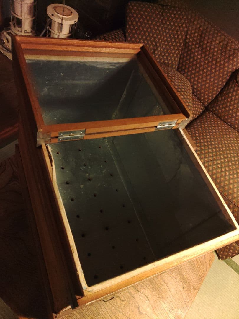 ぐみ　ガラスケース　ショーケース　木箱　海苔箱　乾燥　硝子　レトロ