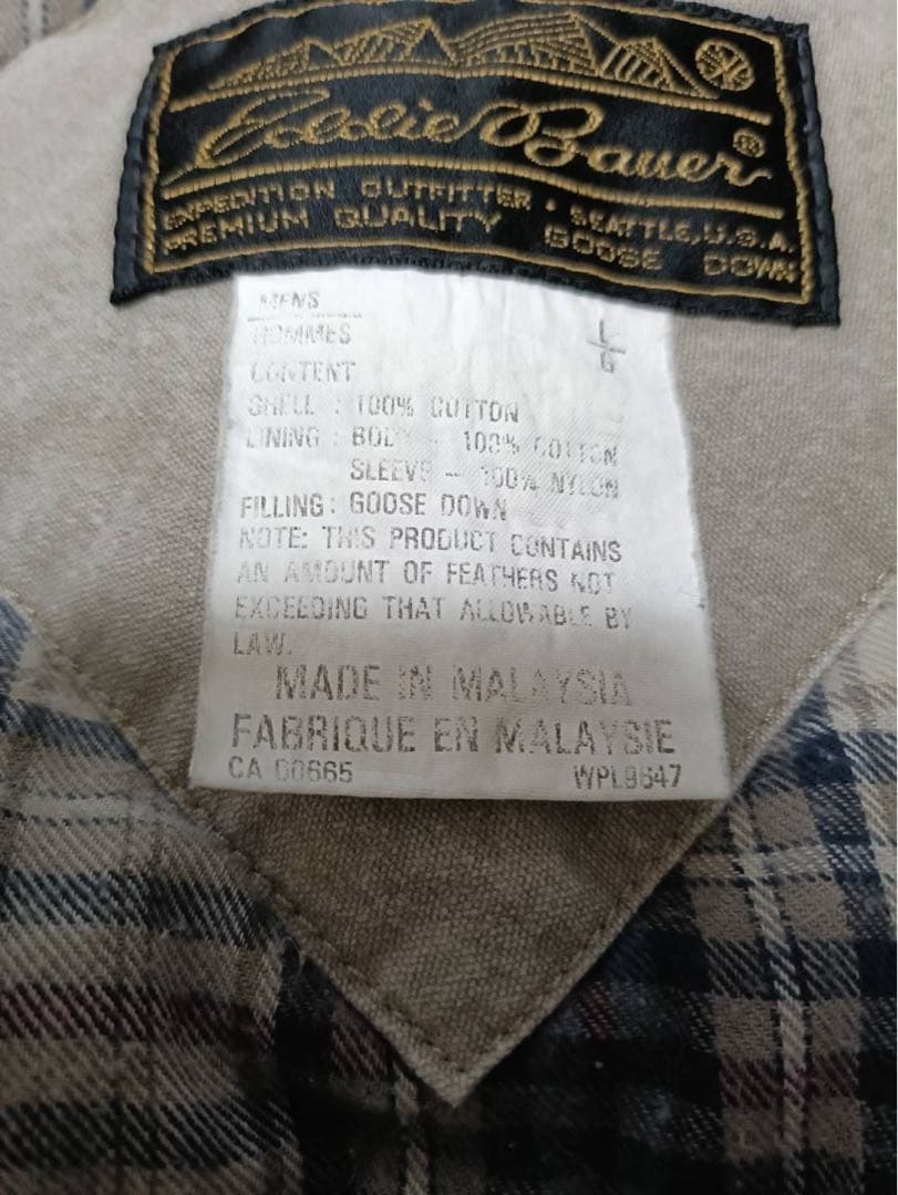 【L】80s エディーバウアー コットングースダウンJK_マレーシア製