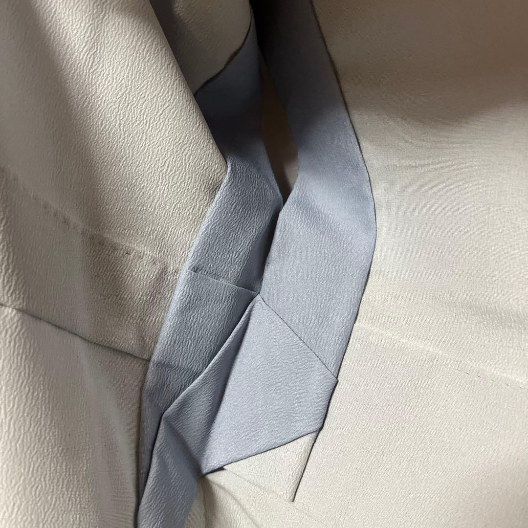 【胴抜き】洗える着物　訪問着　グレイッシュな水色