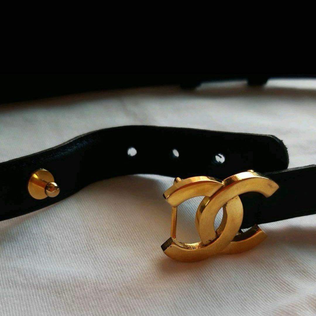 〈CHANEL(シャネル)〉ダブルココマークベルト