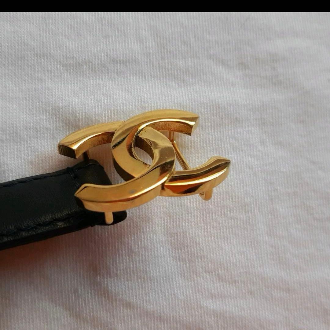 〈CHANEL(シャネル)〉ダブルココマークベルト