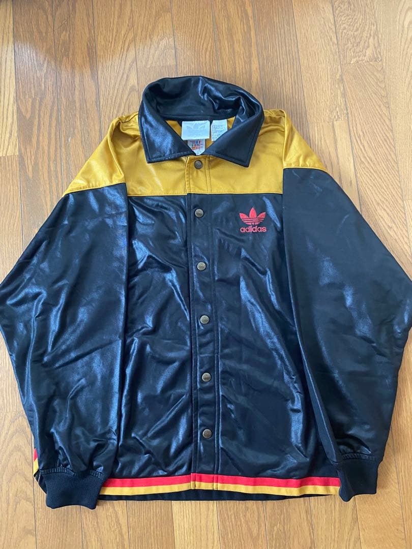 【貴重】90s adidas ジャージ セット光沢　極太　ブラック