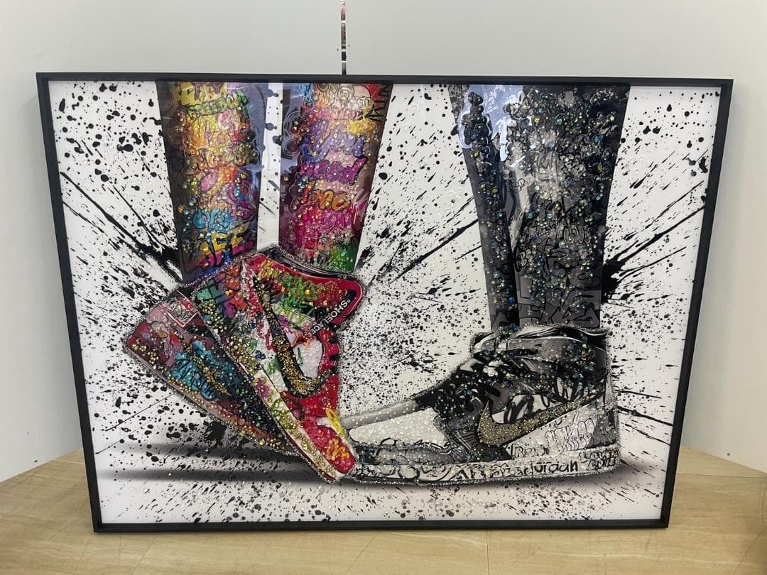 水晶絵 ナイキ NIKE スニーカー アート アートパネル 絵画 額縁