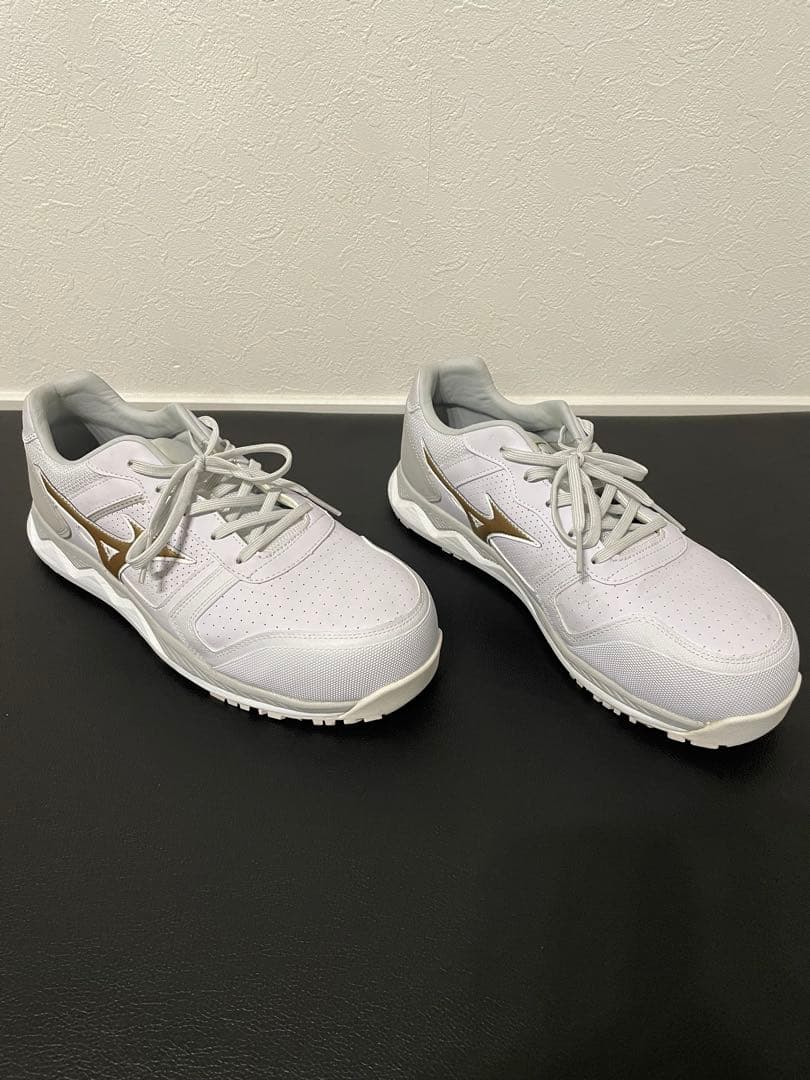 Mizuno 安全靴 ホワイト/ゴールド　HW11Ｌ