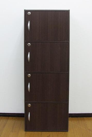 鍵付き　４段ボックス　ラック　収納ボックス　大量収納　安心保管　省スペース