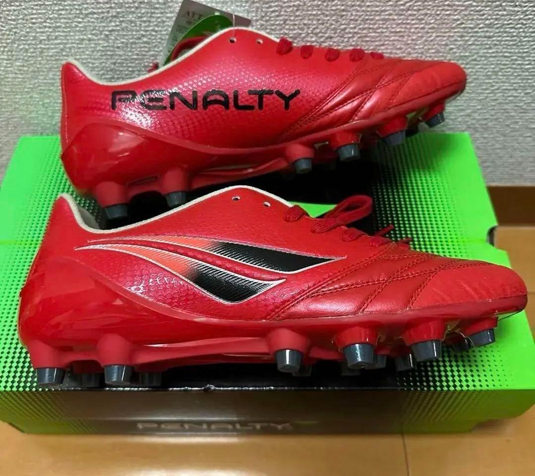 即日発送 PENALTY サッカーシューズ スパイク レッド 25cm コスプレ