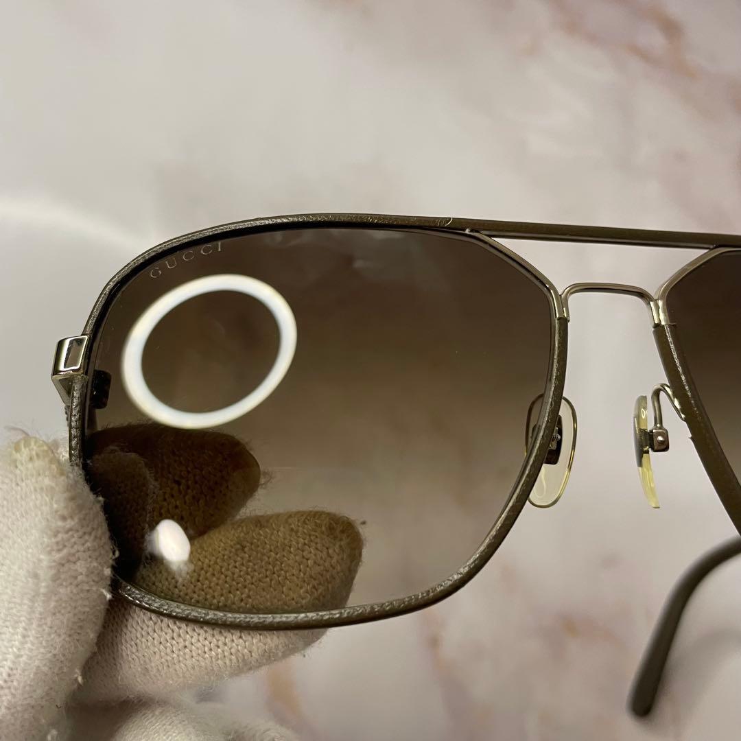 GUCCI グッチ ティアドロップ パイロット レザー Y2K サングラス レア