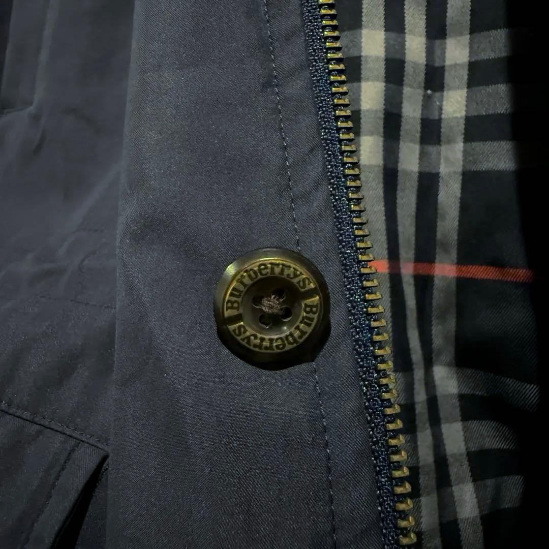 美品‼️バーバリー ダウンライナー付モッズコート ノバチェック ネイビー L日本製