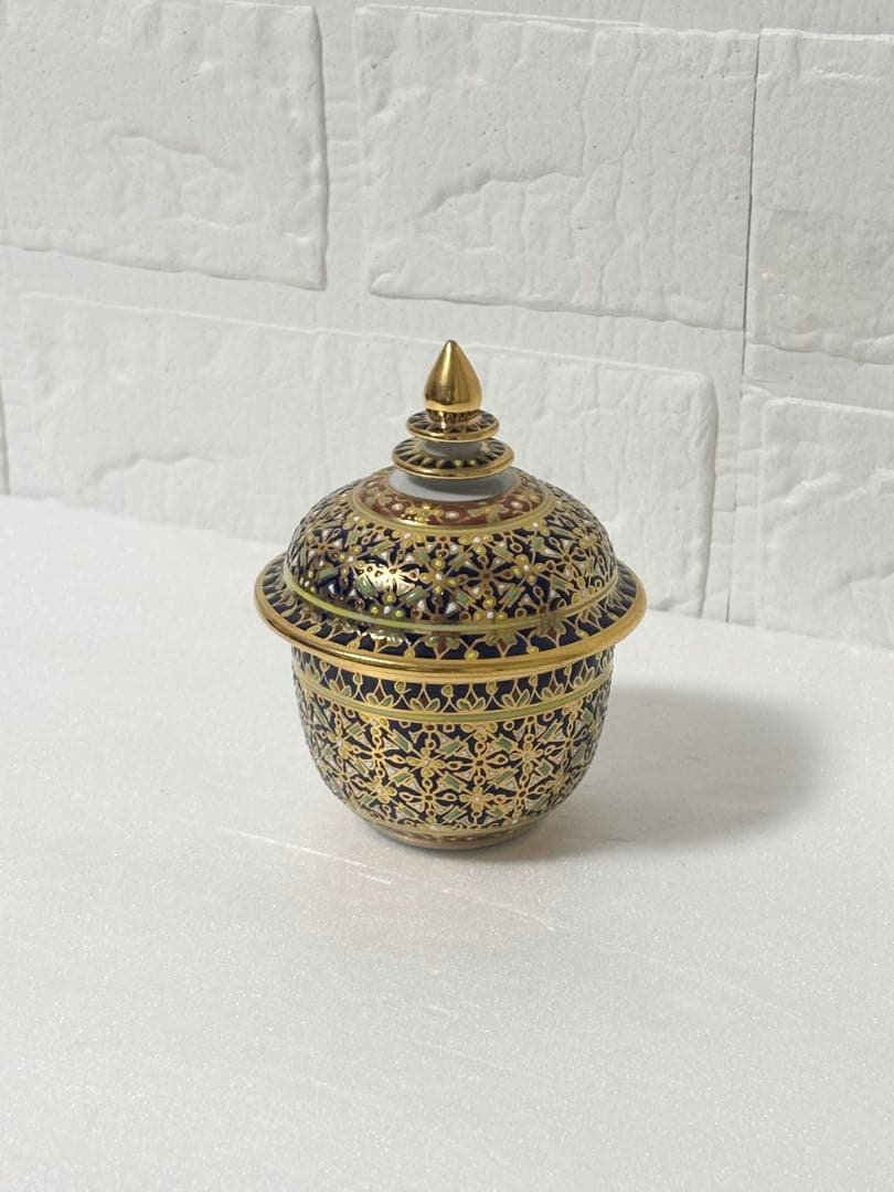 ベンジャロン焼き タイ 美術品 伝統工芸 小物入れ - メルカリ