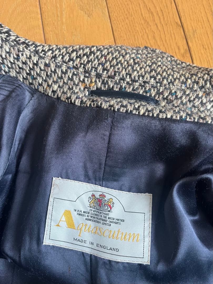 アクアスキュータム ツイード コート ツィード ウール ジャケット 英国製