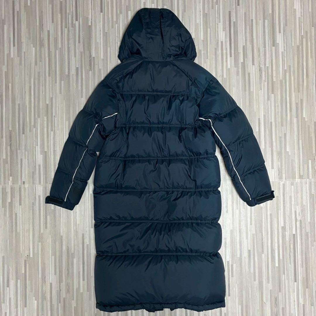 NIKE ナイキ ダウンコート ベンチコート ネイビー 刺繍ロゴ ロング丈 S