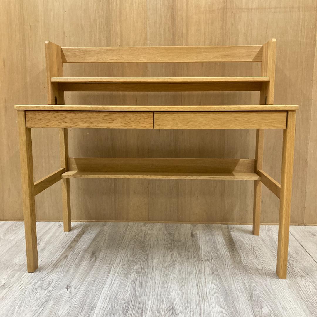 無印良品　天然木　オーク材　デスク　学習机　上置き付き