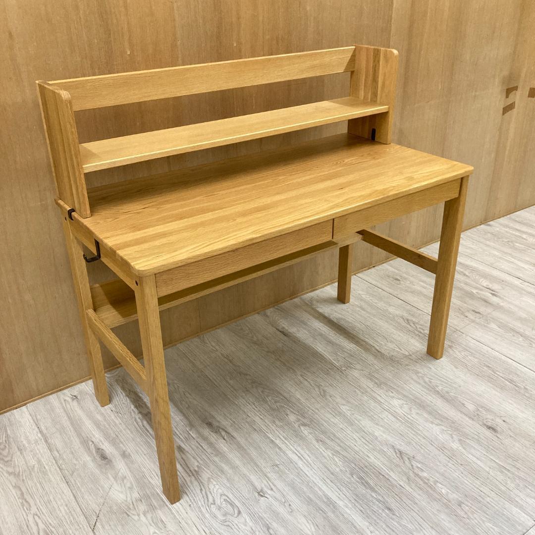 無印良品　天然木　オーク材　デスク　学習机　上置き付き