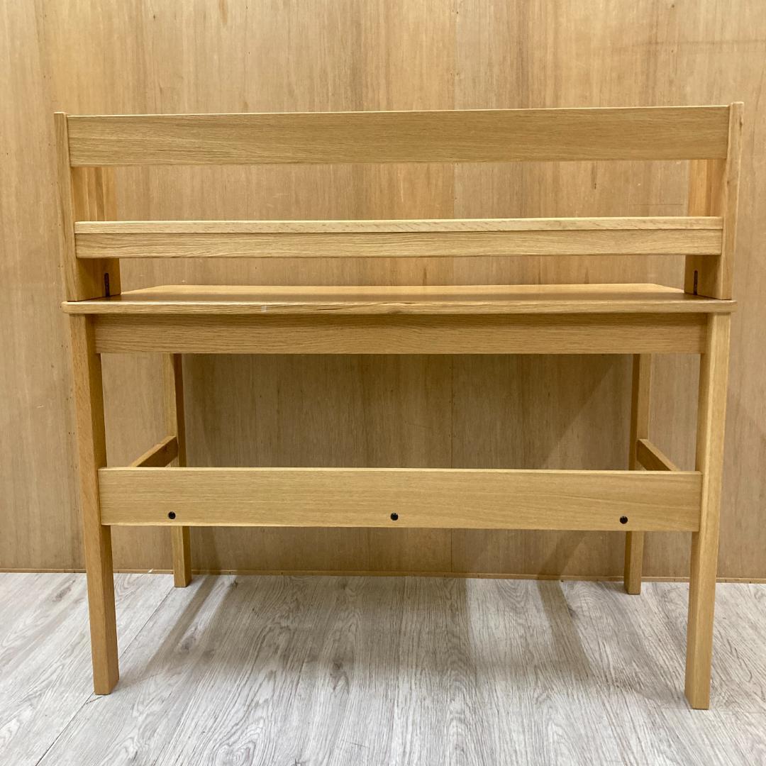 無印良品　天然木　オーク材　デスク　学習机　上置き付き