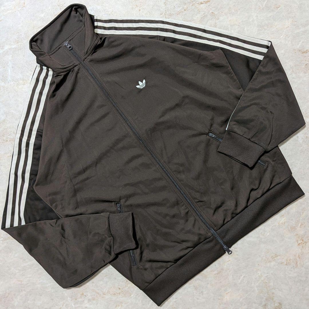 超希少★美品アディダス ベッケンバウアートラックジャケット茶白XL相当 ソリュン