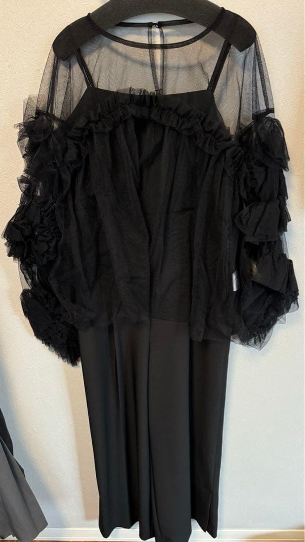 【結婚式お呼ばれ/オケージョン】オールインワン＋フリルブラウスセットドレス