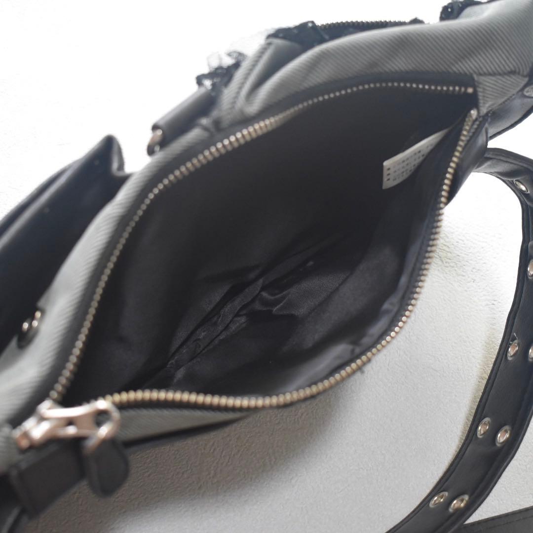 OzzCroceゴシック 和ゴス ドラゴン刺繍 コルセットレース ウエストバッグ